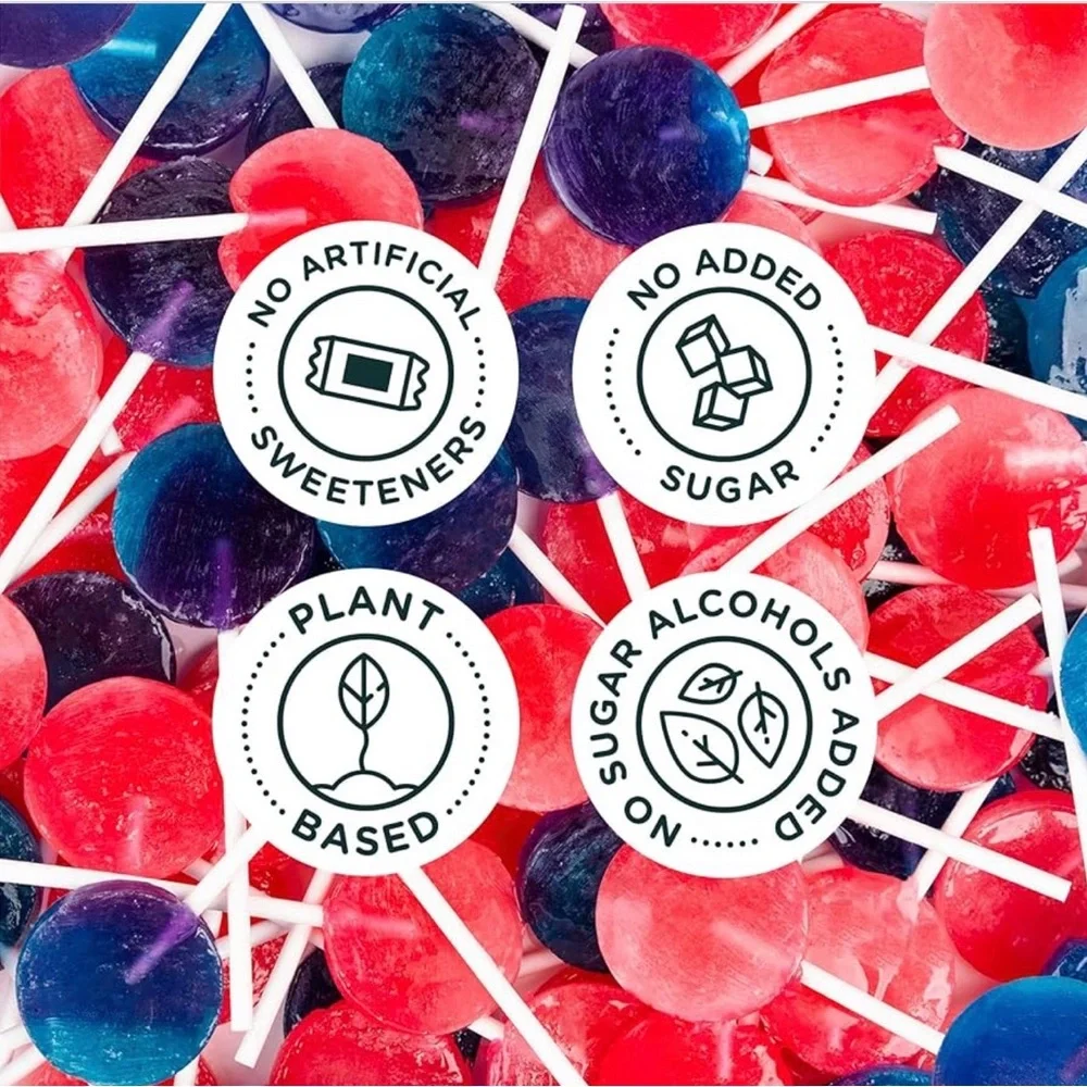 Smart Sweets Blue Raspberry & Watermelon Lollipops Bundle of 3